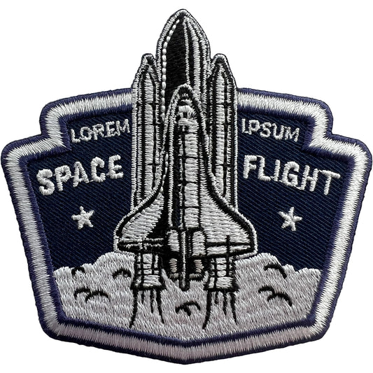 Space Shuttle Iron Sew On Clothing Patch Astronaut Fancy Dress Rocket NASA Badge