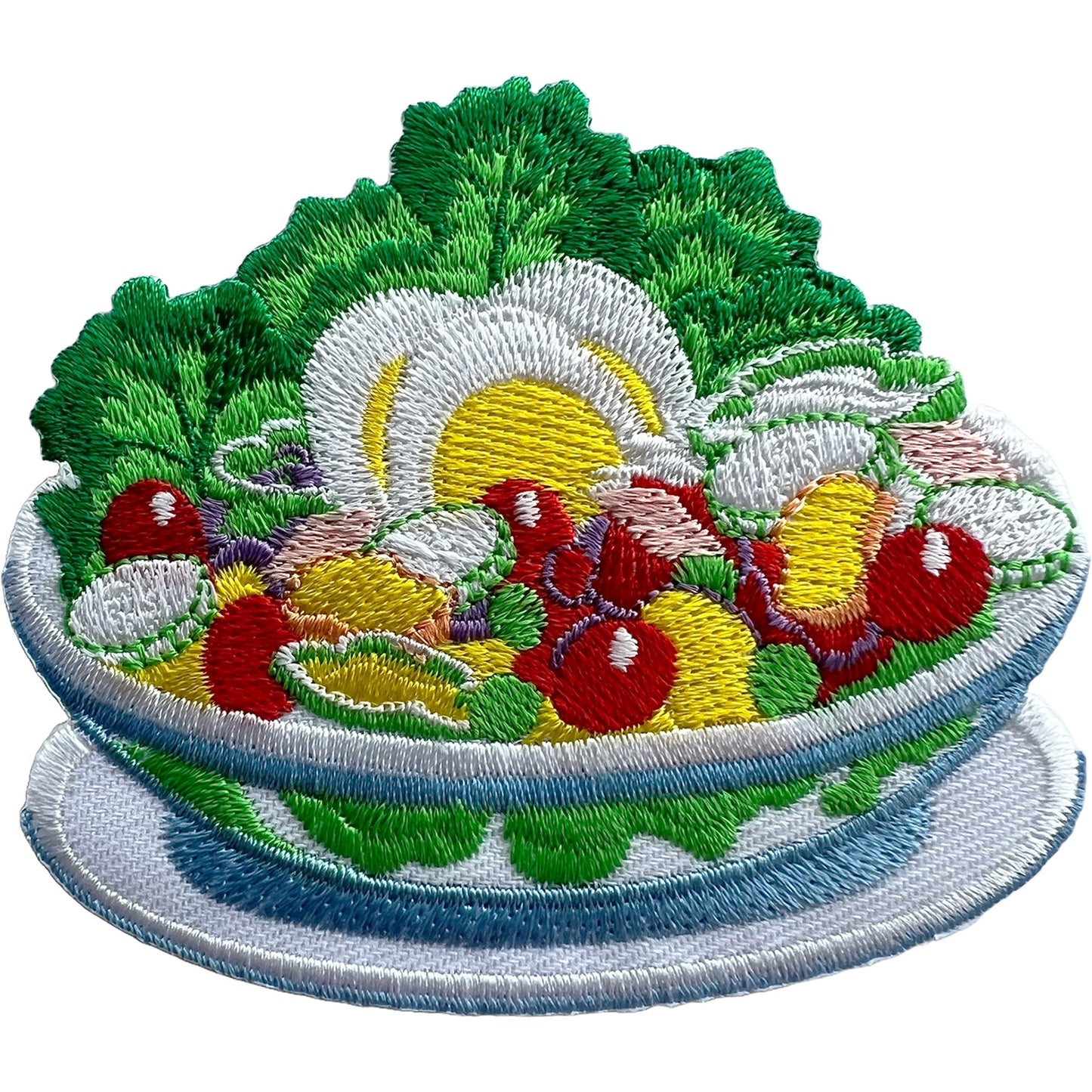 Salad Bowl Patch Embroidery Badge Iron Sew On Clothes Crafts Chef Jacket Uniform