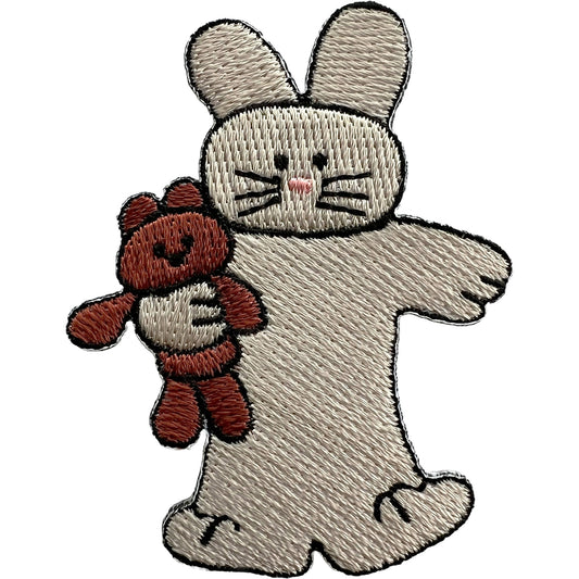 Bunny Rabbit Teddy Bear Patch Iron Sew On Clothes T Shirt Bag Embroidered Badge