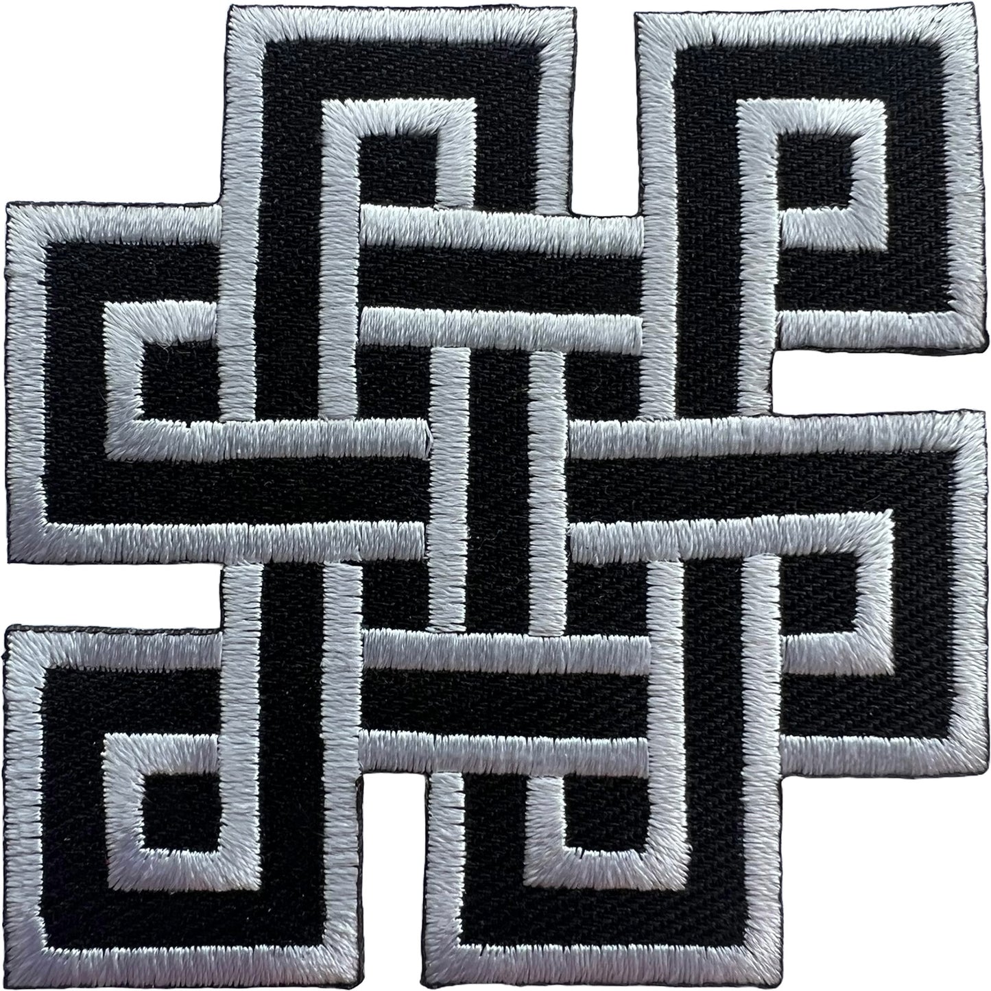 Endless Knot Patch Iron Sew On Clothes Bags Geometric Tibetan Embroidered Badge