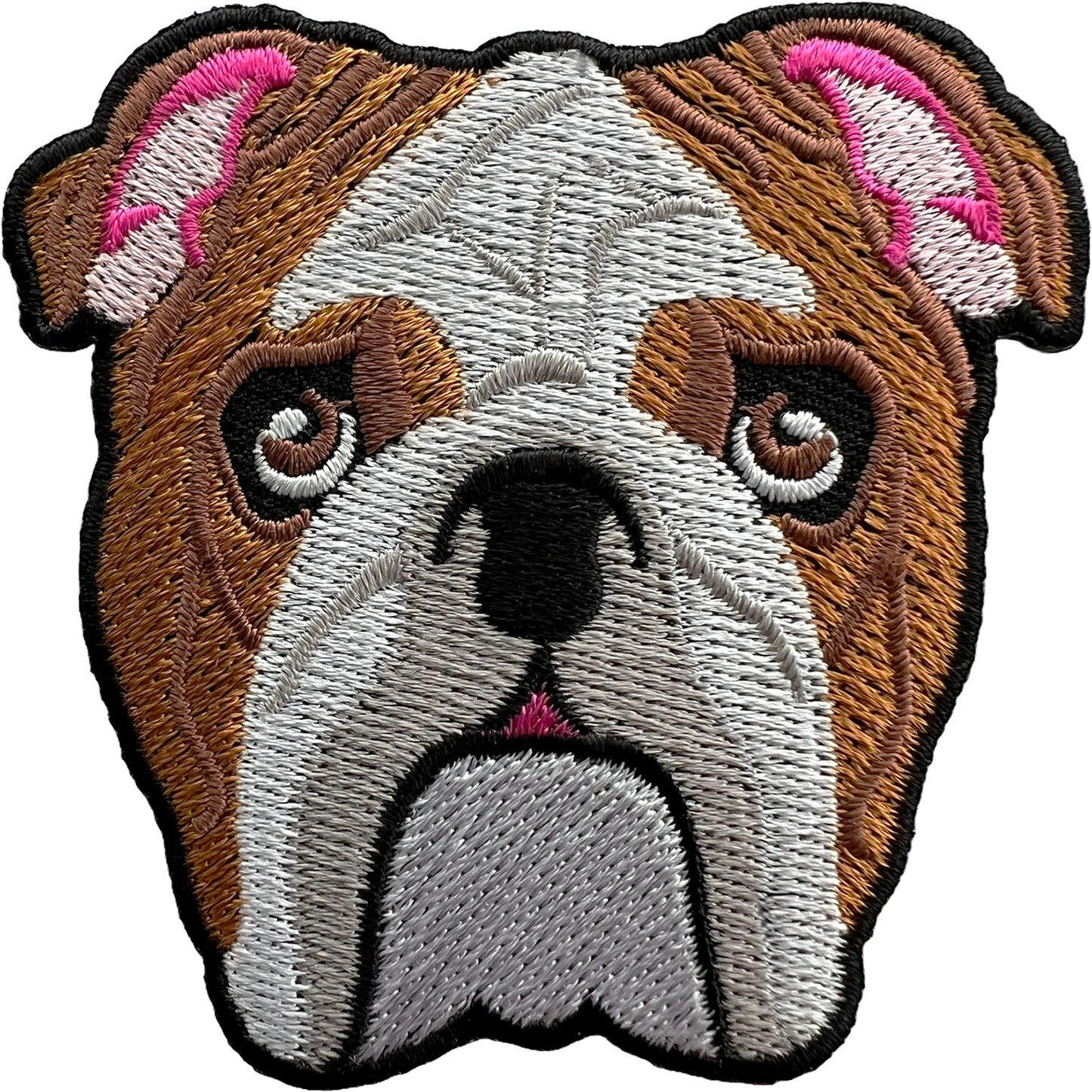 Bulldog Patch Iron Sew On Clothes Bags Jacket Shirt Jumper Dog Embroidered Badge