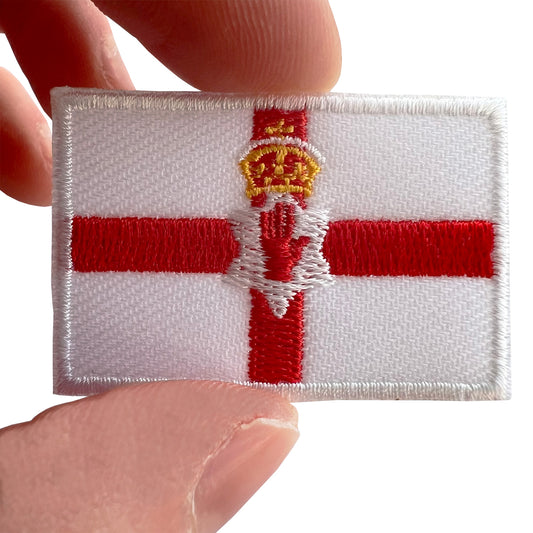 Mini Northern Ireland Flag Patch Iron Sew On Small Irish UK Embroidered Badge