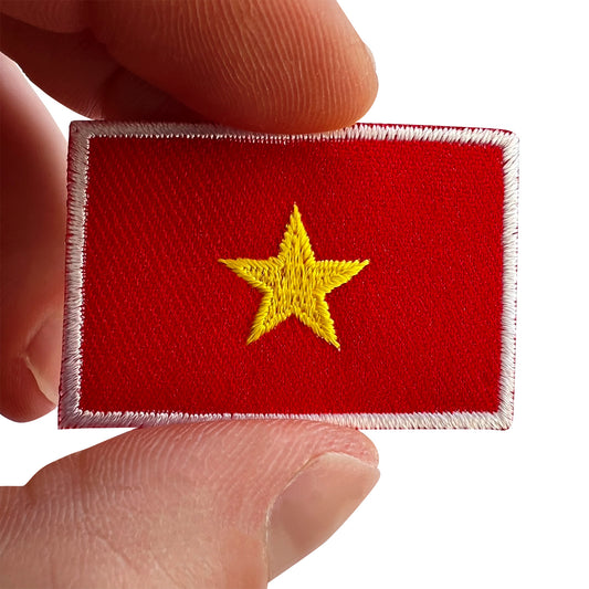 Mini Vietnam Flag Patch Iron Sew On Clothes Small Vietnamese Embroidered Badge