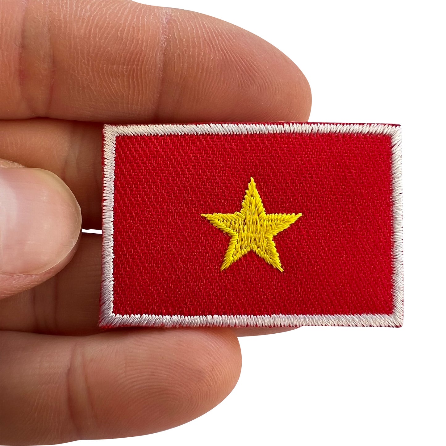 Mini Vietnam Flag Patch Iron Sew On Clothes Small Vietnamese Embroidered Badge
