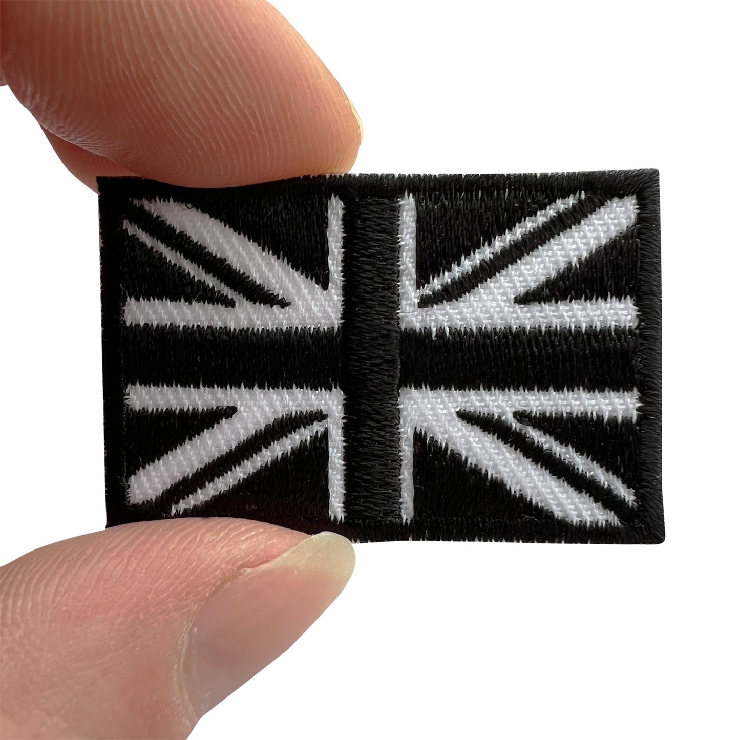 Mini Black UK Flag Patch Iron Sew On Small Union Jack British Embroidered Badge