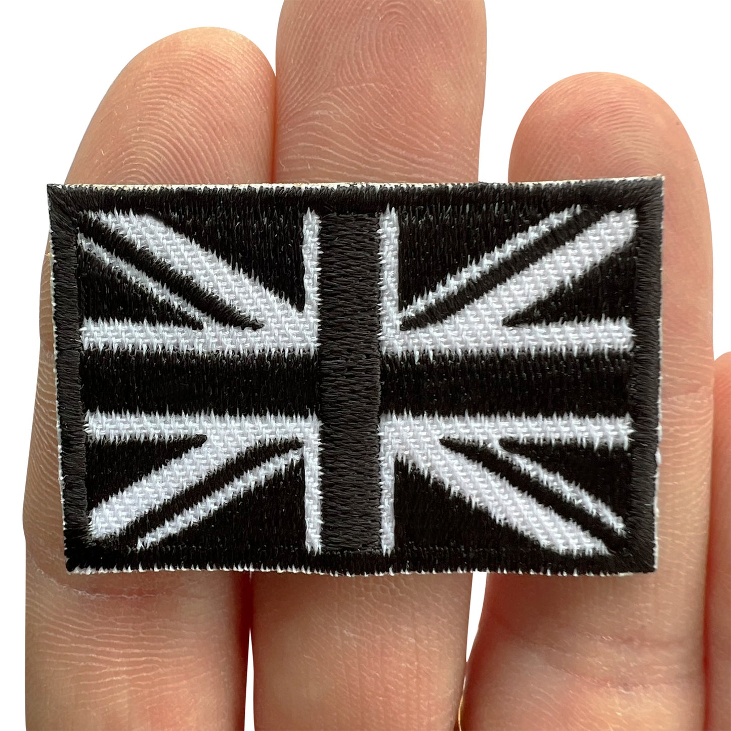 Mini Black UK Flag Patch Iron Sew On Small Union Jack British Embroidered Badge