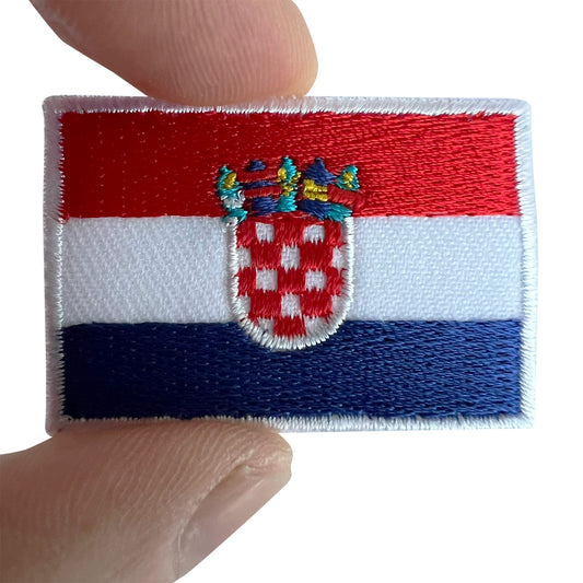 Mini Croatia Flag Patch Small Badge Iron Sew On Clothes Football T Shirt Bag Hat