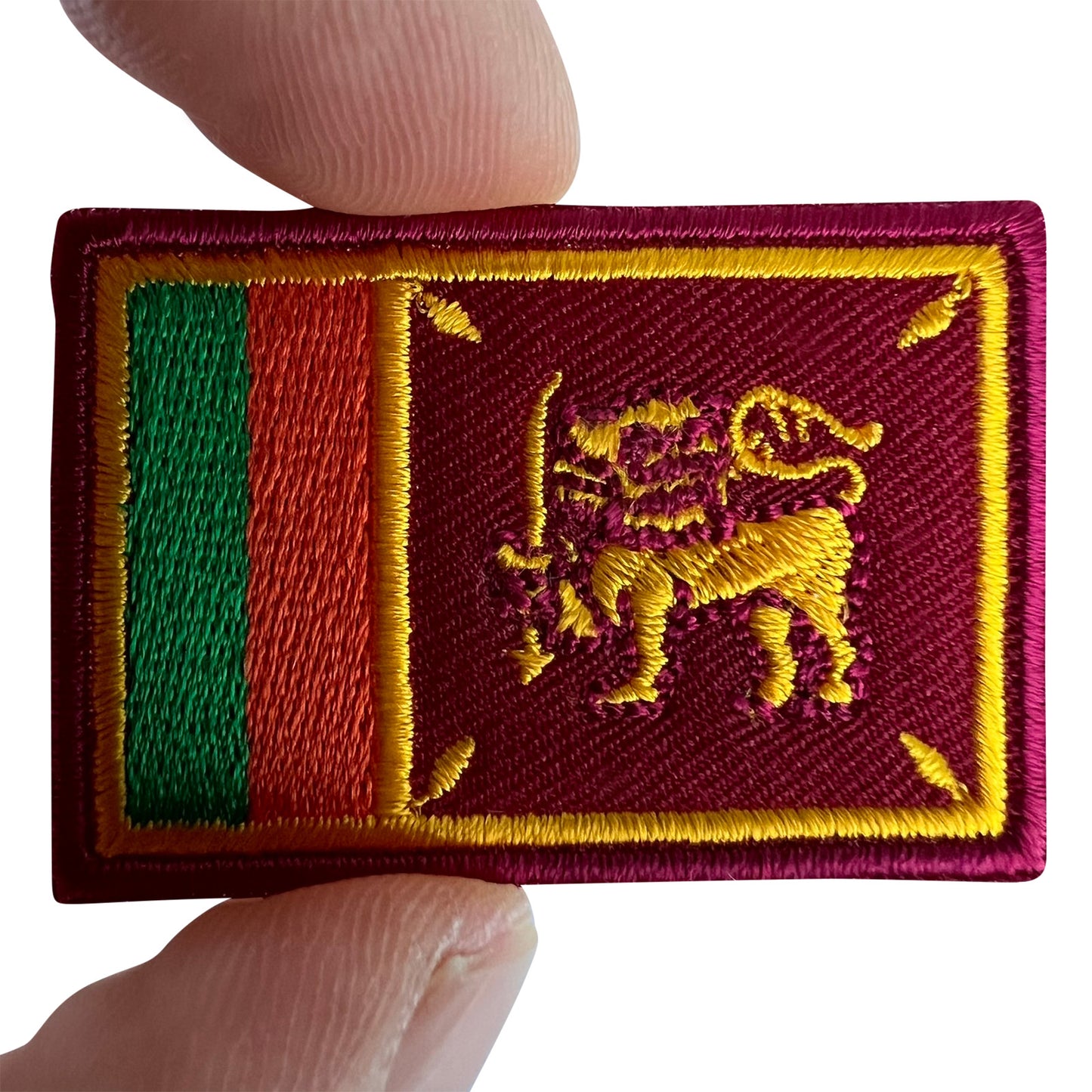 Mini Sri Lanka Flag Patch Iron Sew On Clothes Shirt Bag Small Embroidered Badge