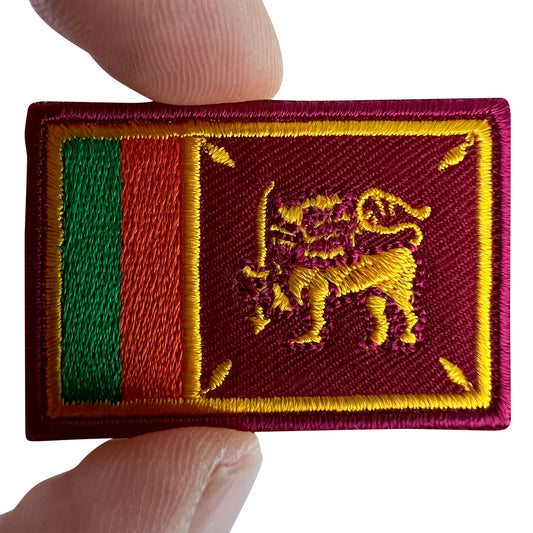 Mini Sri Lanka Flag Patch Iron Sew On Clothes Shirt Bag Small Embroidered Badge