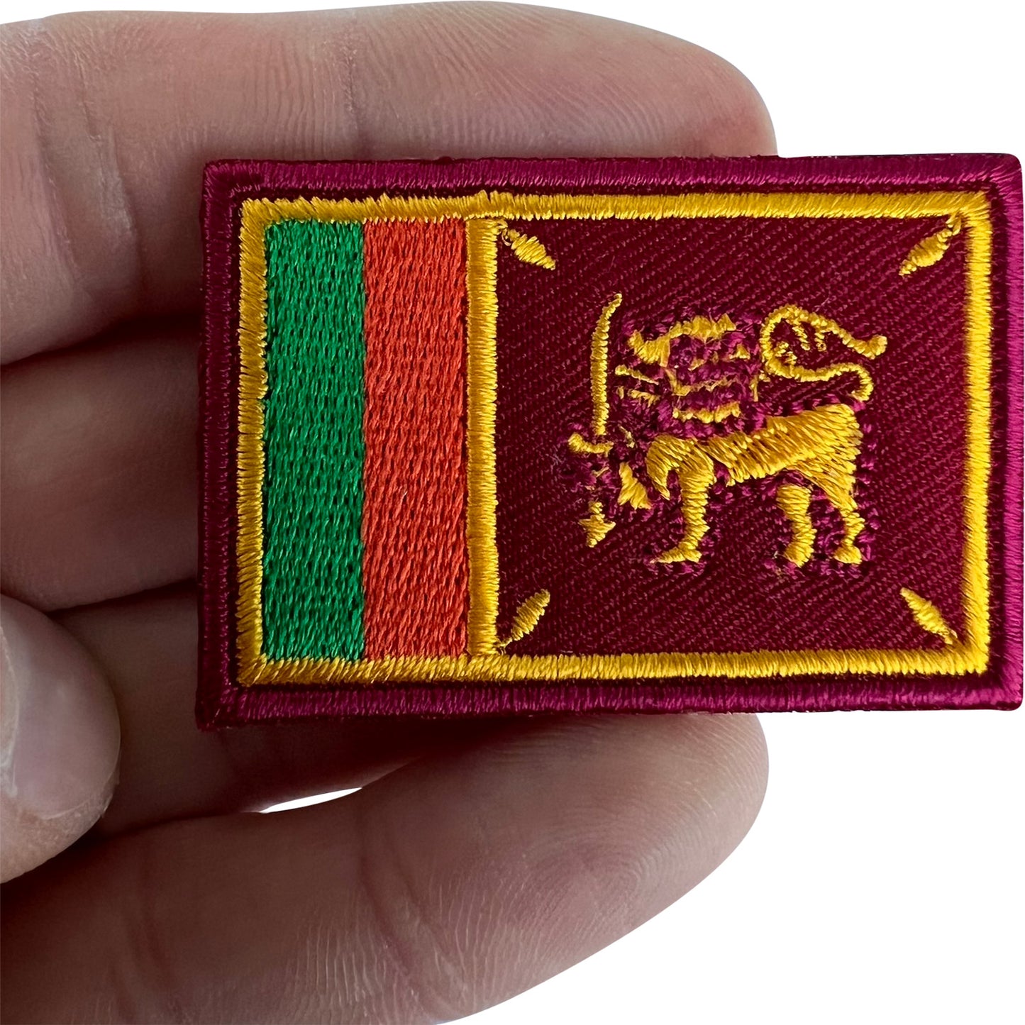 Mini Sri Lanka Flag Patch Iron Sew On Clothes Shirt Bag Small Embroidered Badge