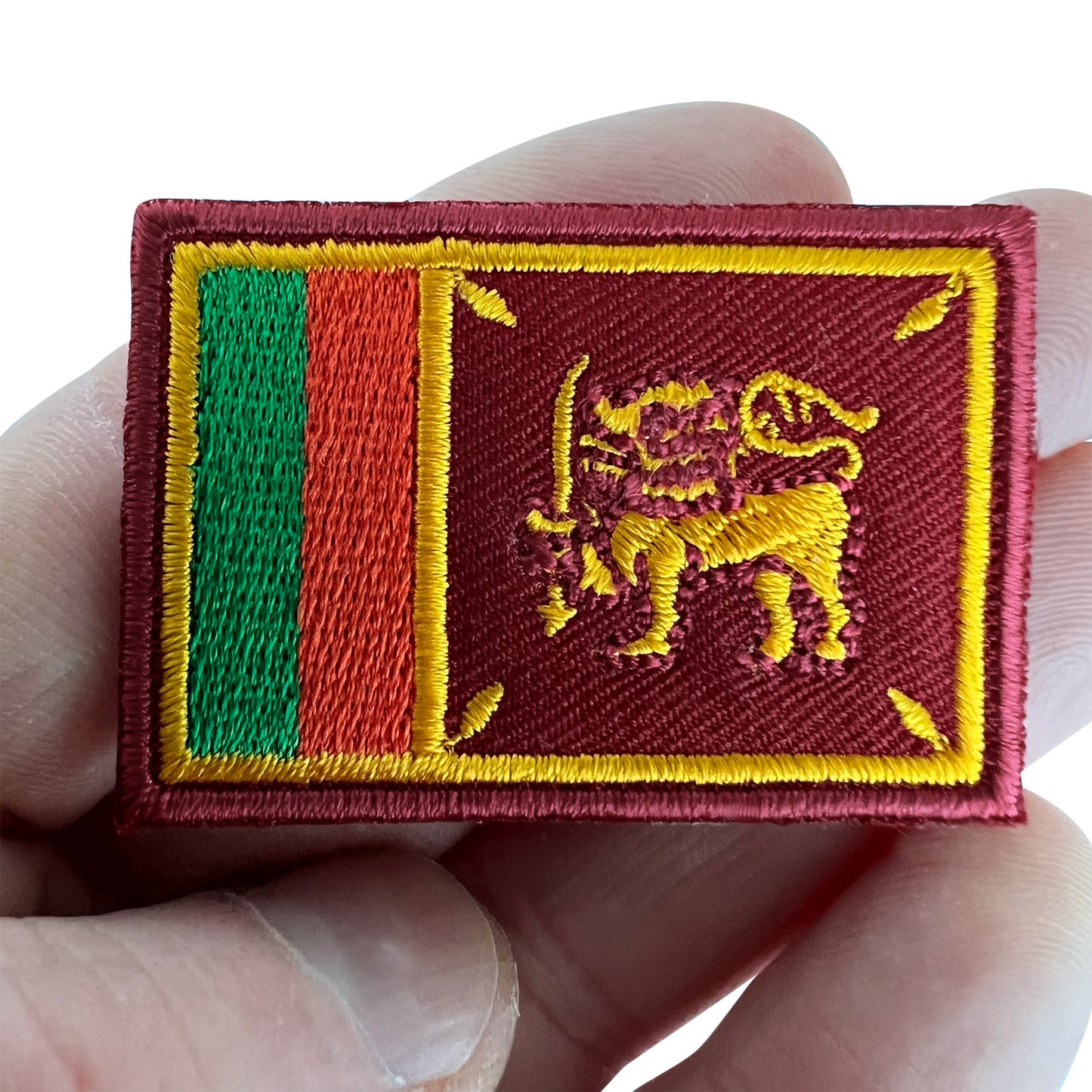 Mini Sri Lanka Flag Patch Iron Sew On Clothes Shirt Bag Small Embroidered Badge