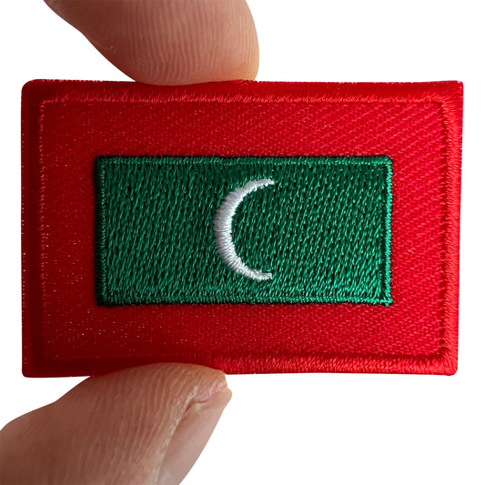 Mini Maldives Flag Patch Iron Sew On Bag Small Maldive Islands Embroidered Badge