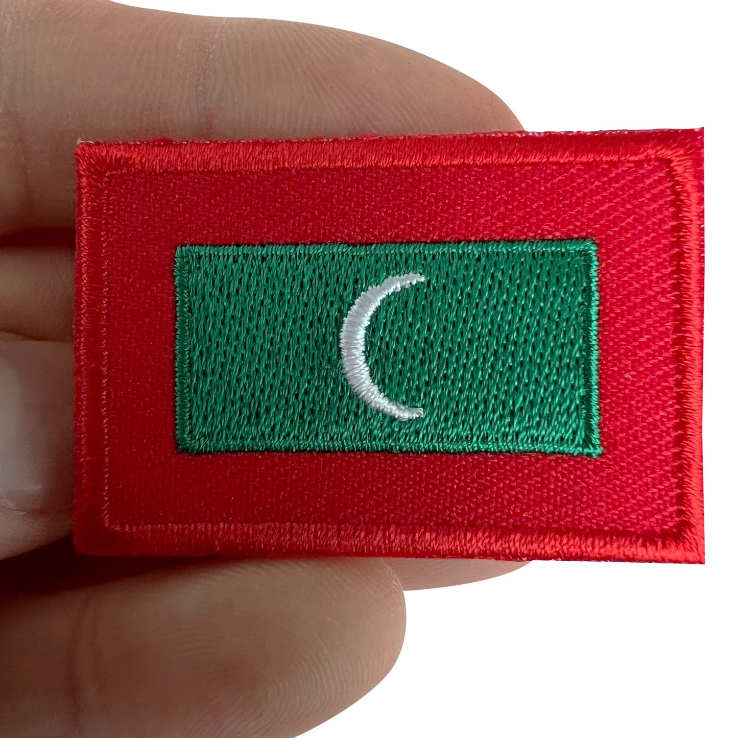 Mini Maldives Flag Patch Iron Sew On Bag Small Maldive Islands Embroidered Badge