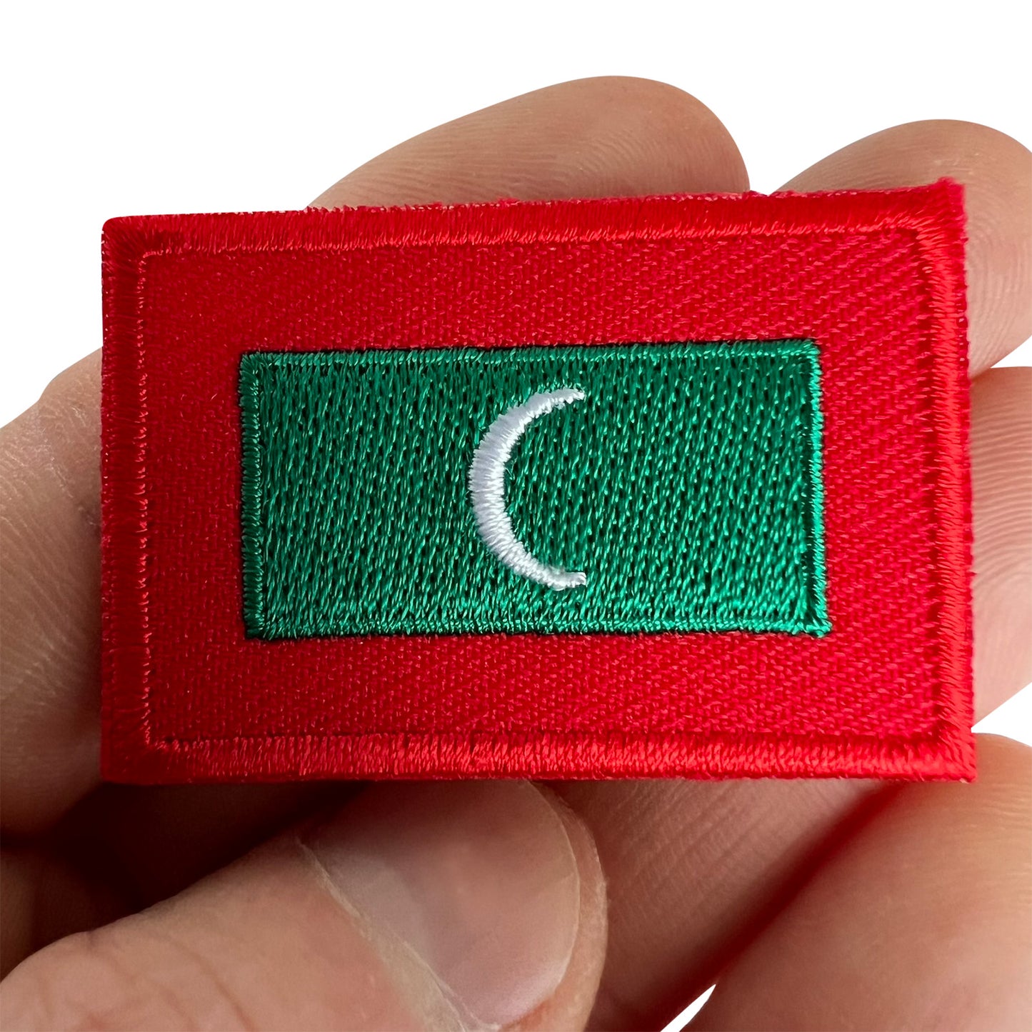 Mini Maldives Flag Patch Iron Sew On Bag Small Maldive Islands Embroidered Badge