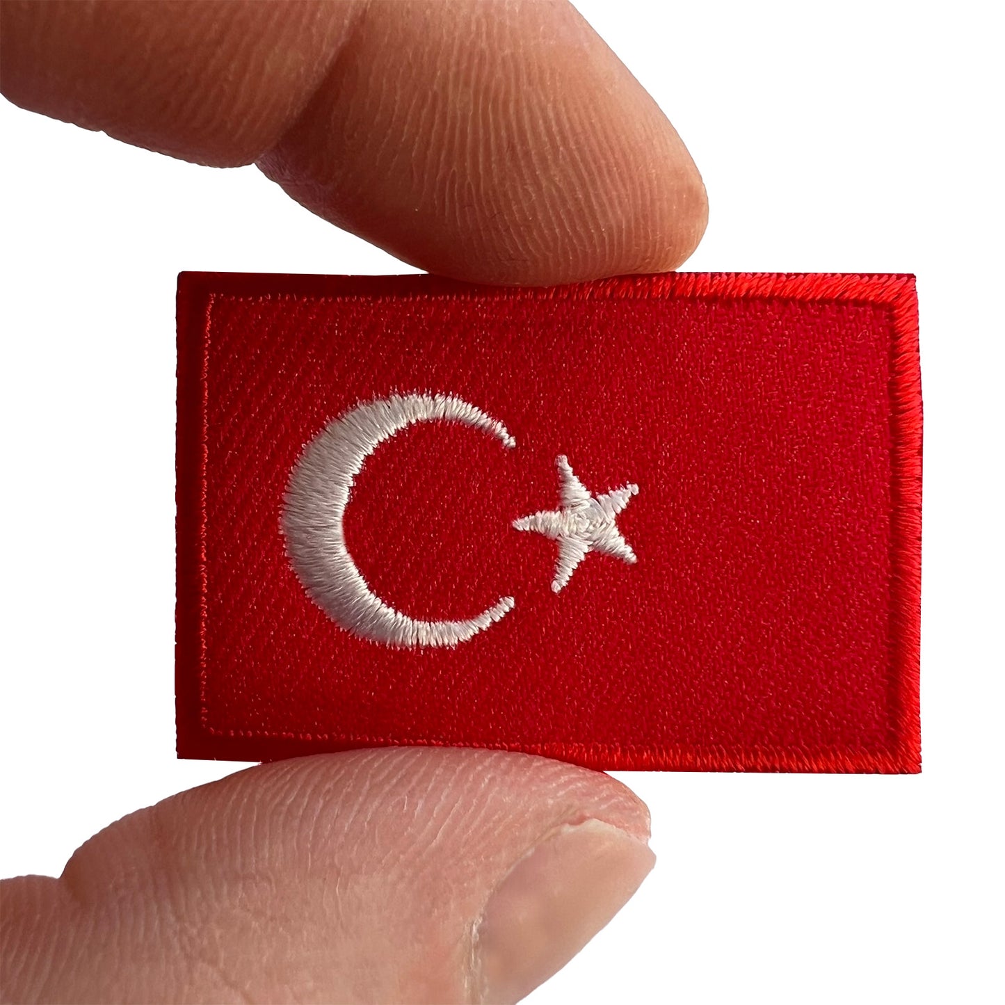 Mini Turkey Flag Patch Iron Sew On Clothes Bag Small Turkish Embroidered Badge