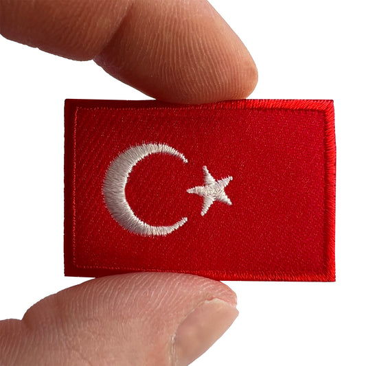 Mini Turkey Flag Patch Iron Sew On Clothes Bag Small Turkish Embroidered Badge