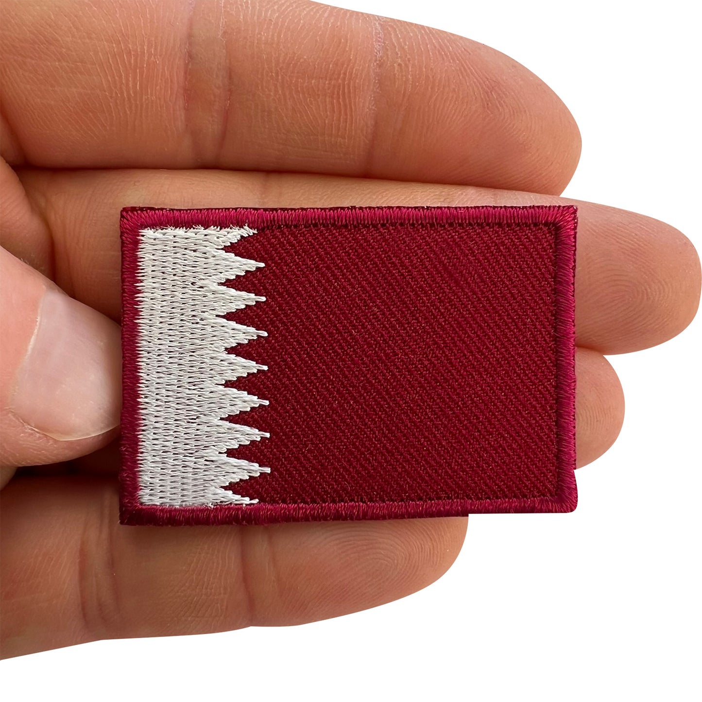 Mini Qatar Flag Patch Iron Sew On Denim Jeans Jacket Bag Small Embroidered Badge