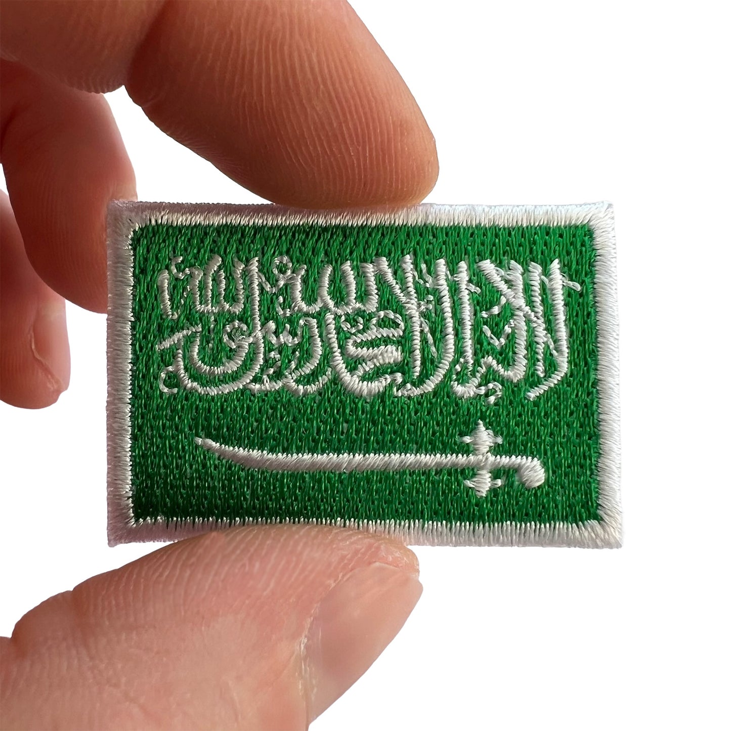 Mini Saudi Arabia Flag Patch Iron Sew On T Shirt Bag Hat Small Embroidered Badge
