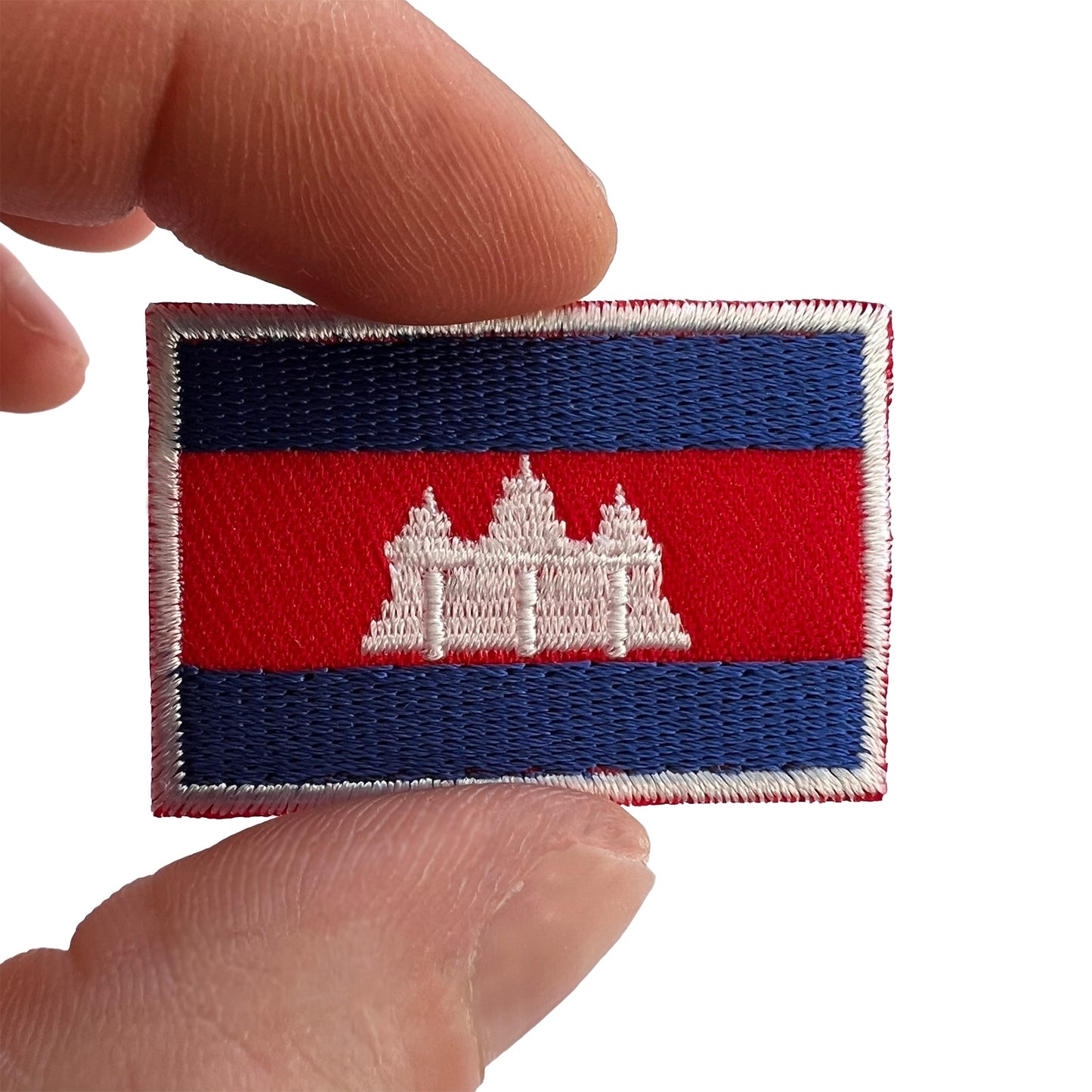 Mini Cambodia Flag Patch Iron Sew On Clothes Small Cambodian Embroidered Badge