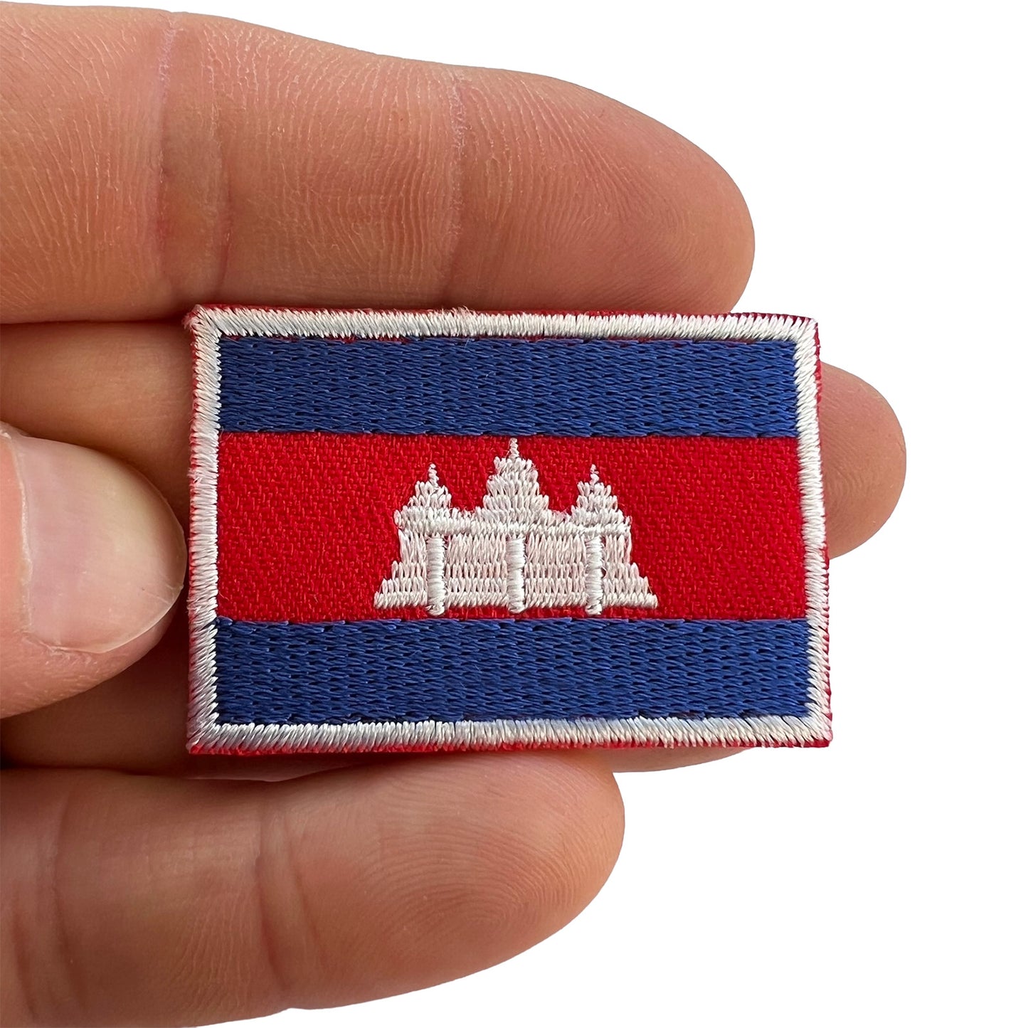 Mini Cambodia Flag Patch Iron Sew On Clothes Small Cambodian Embroidered Badge