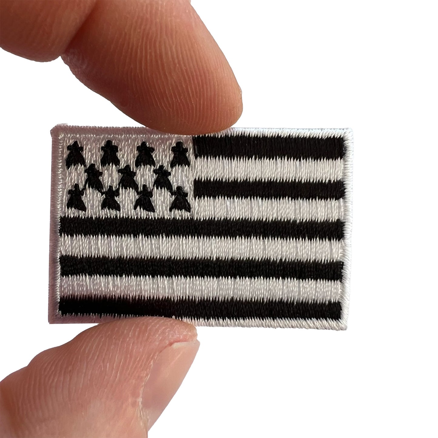 Mini Breizh Flag Patch Iron Sew On Cloth Brittany France Small Embroidered Badge