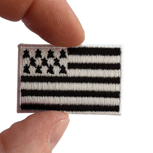 Mini Breizh Flag Patch Iron Sew On Cloth Brittany France Small Embroidered Badge