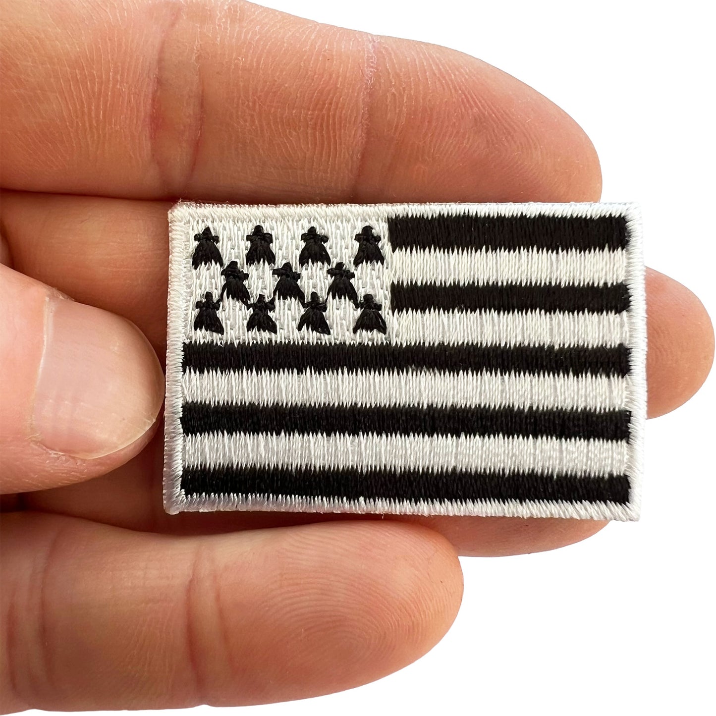 Mini Breizh Flag Patch Iron Sew On Cloth Brittany France Small Embroidered Badge