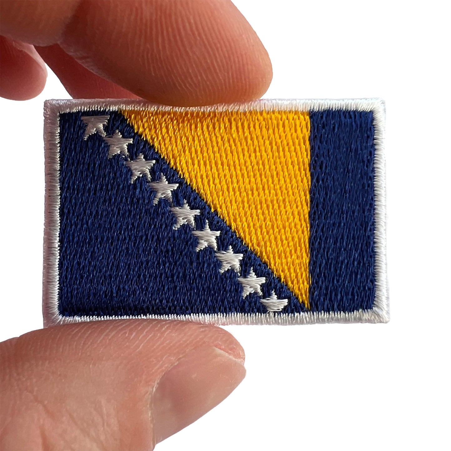 Mini Bosnia and Herzegovina Flag Patch Iron Sew On Shirt Small Embroidered Badge