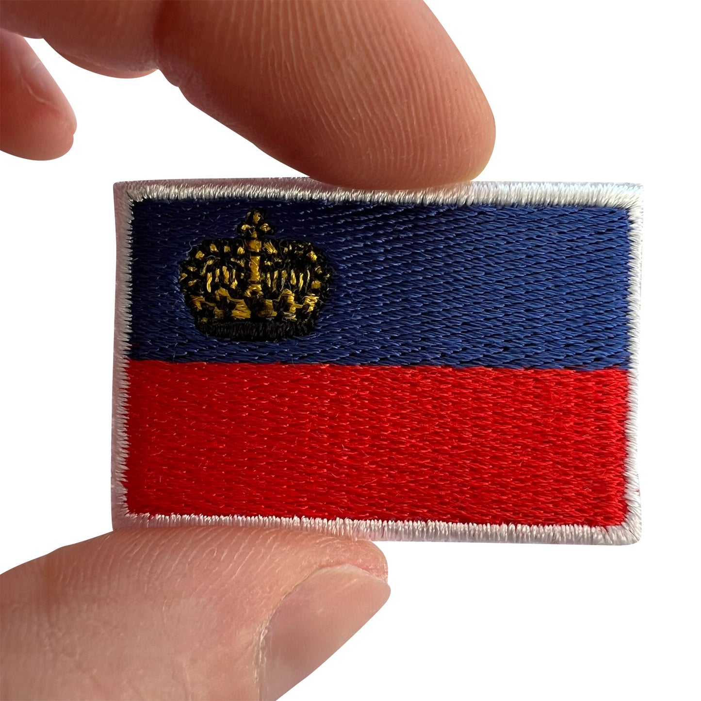 Mini Liechtenstein Flag Patch Iron On Sew On T Shirt Bag Small Embroidered Badge