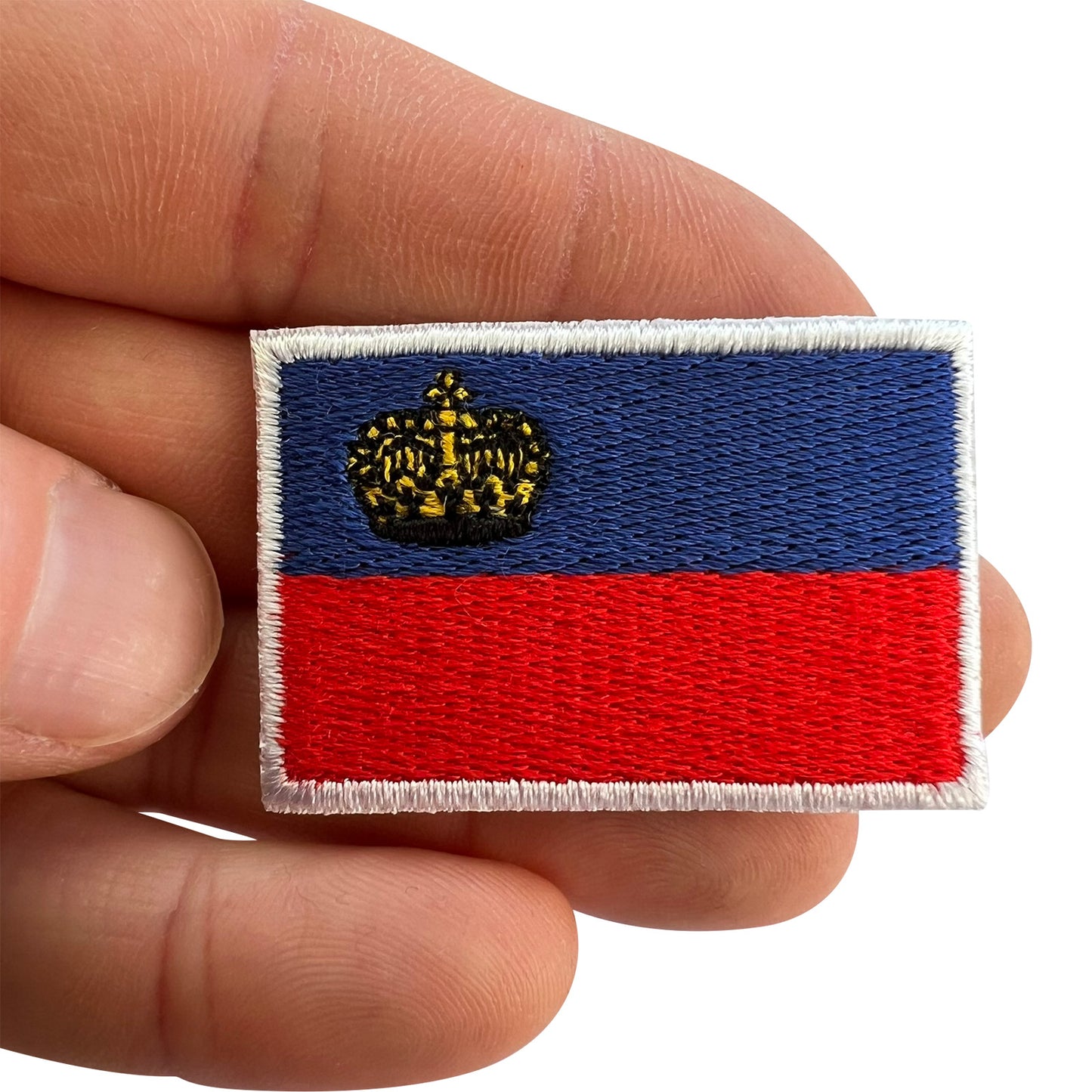 Mini Liechtenstein Flag Patch Iron On Sew On T Shirt Bag Small Embroidered Badge