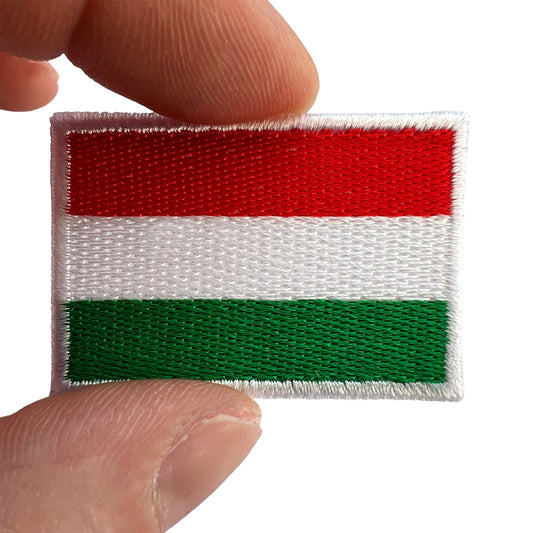 Mini Hungary Flag Patch Iron Sew On Football T Shirt Bag Small Embroidered Badge