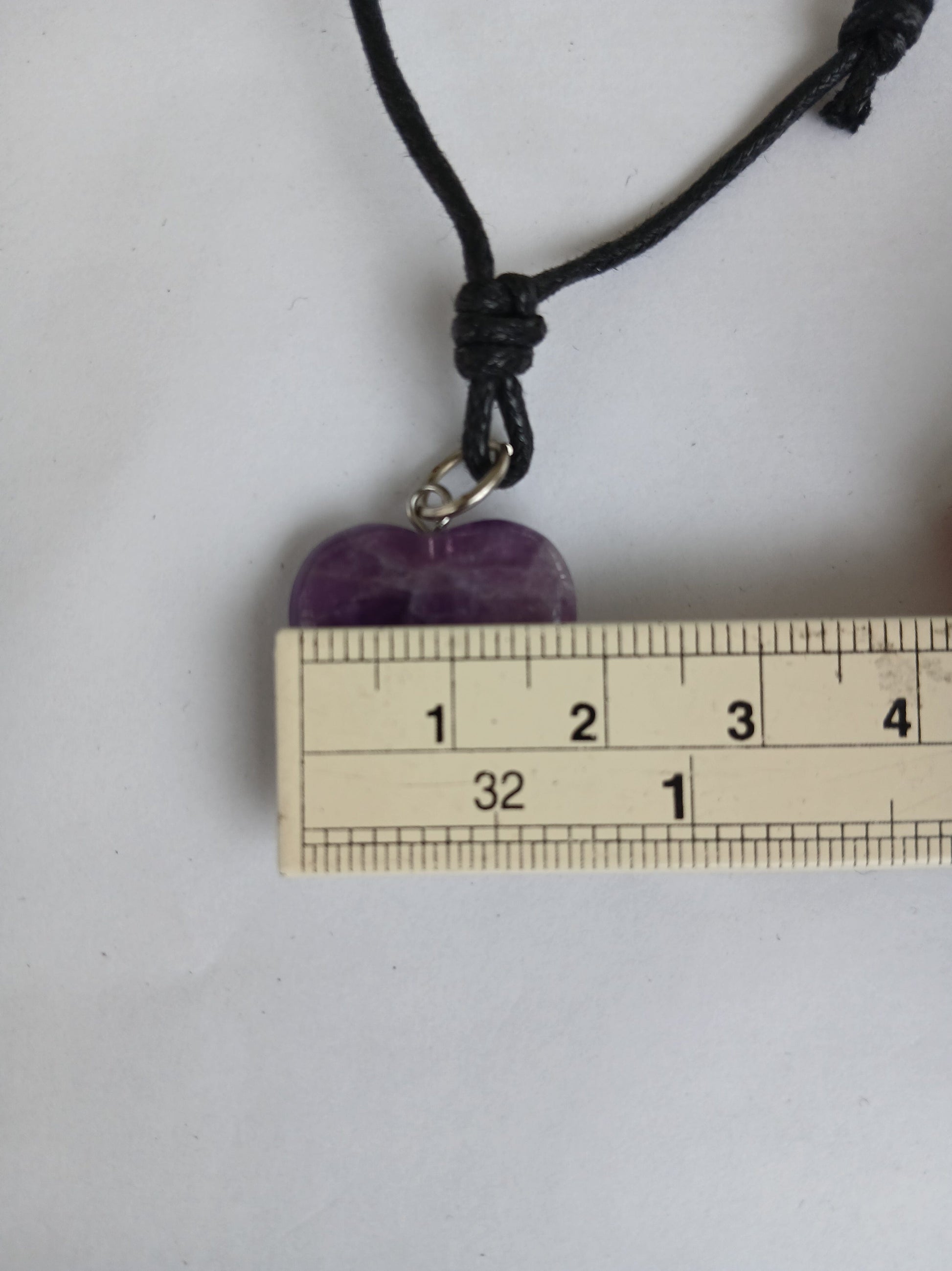 Amethyst Crystal Heart charm healing gemstone pendant necklace black choker  neck cord jewellery