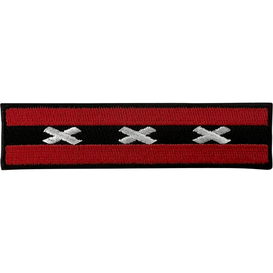 Amsterdam Flag Patch Iron Sew On Netherlands Holland Dutch City Embroidery Badge