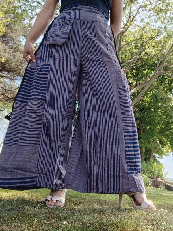 Baggy Flared Palazzo Wide Leg Trousers Rose Navy Blue Womens Flare Harem Pants