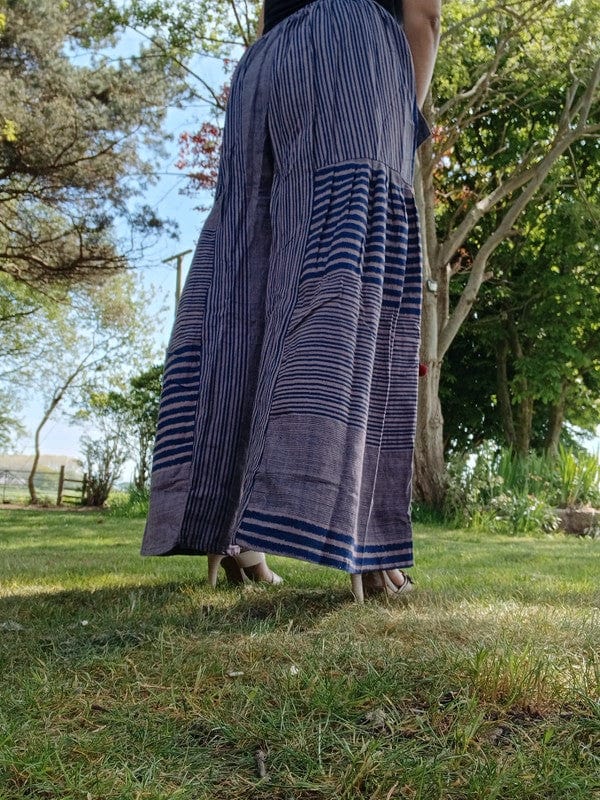 Baggy Flared Palazzo Wide Leg Trousers Rose Navy Blue Womens Flare Harem Pants