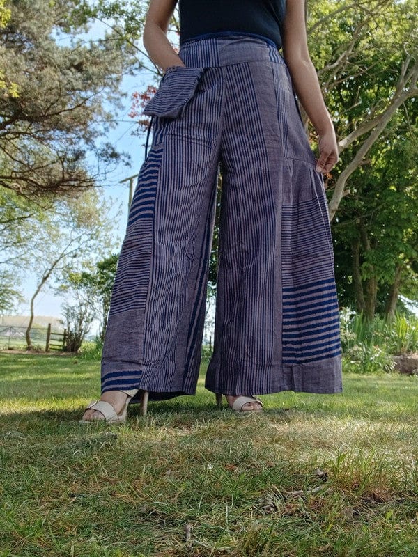 Baggy Flared Palazzo Wide Leg Trousers Rose Navy Blue Womens Flare Harem Pants