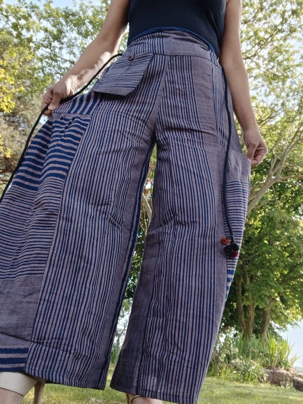 Baggy Flared Palazzo Wide Leg Trousers Rose Navy Blue Womens Flare Harem Pants