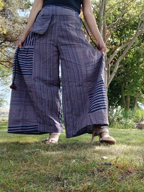 Baggy Flared Palazzo Wide Leg Trousers Rose Navy Blue Womens Flare Harem Pants