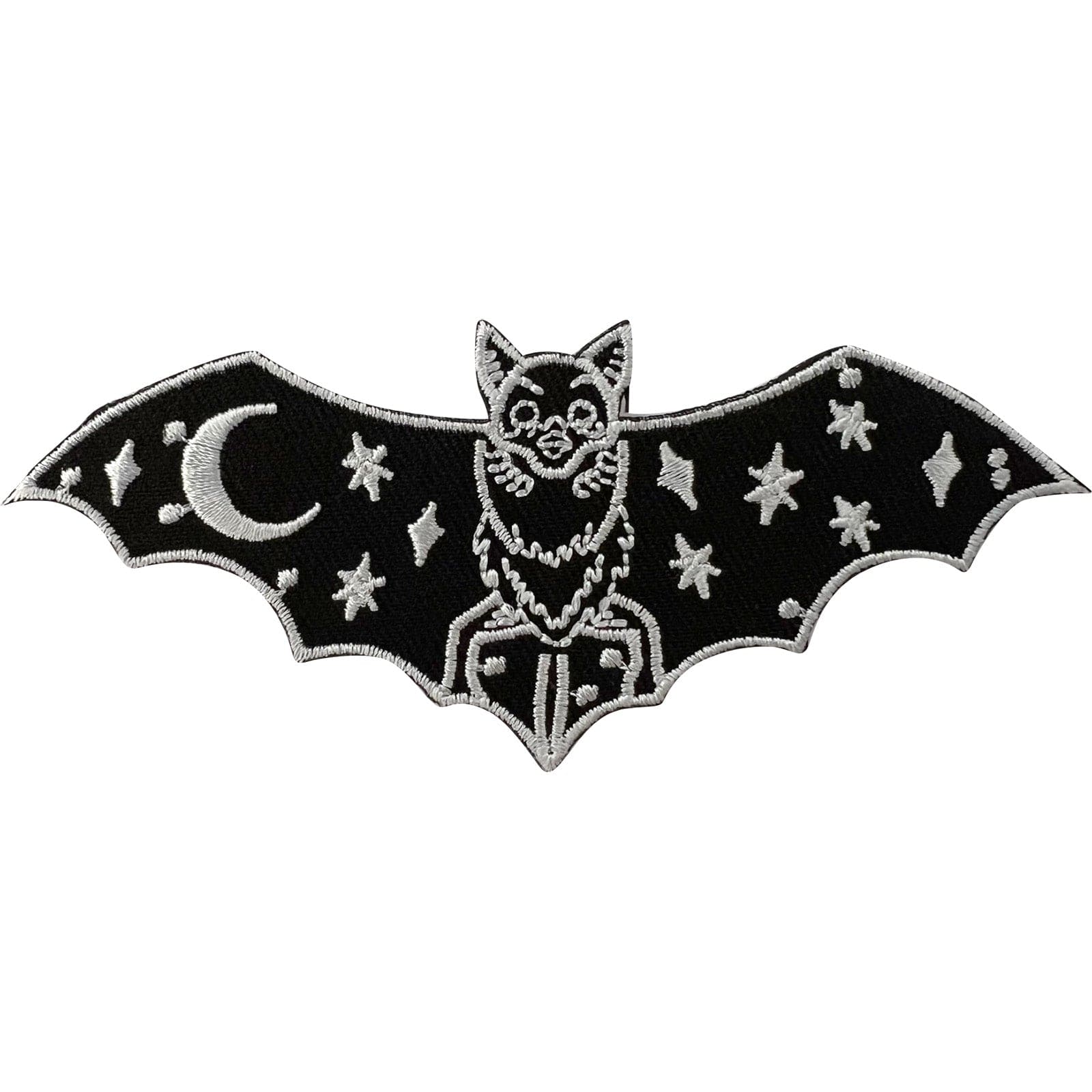 Bat Patch Iron Sew On Clothes Fancy Dress Costume Gothic Black Embroid