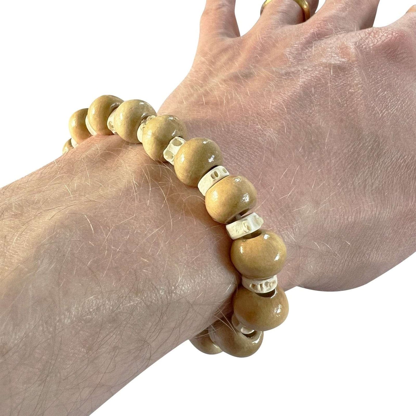 Beaded Wood Bracelet Wristband Bangle Mens Womens Boys Girls Handmade Jewellery