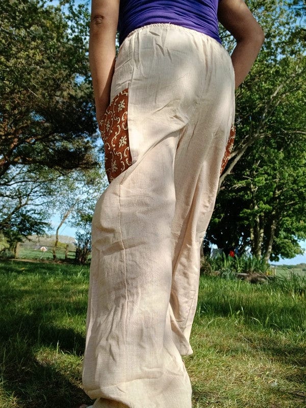 Beige Cream Brown Harem Pants Summer Holiday Travel Mens Womens Hippie Trousers