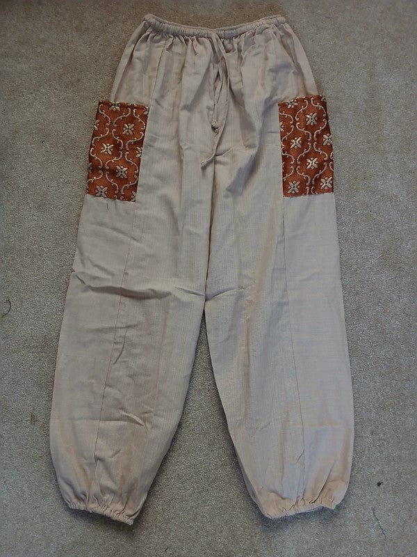 Beige Cream Brown Harem Pants Summer Holiday Travel Mens Womens Hippie Trousers