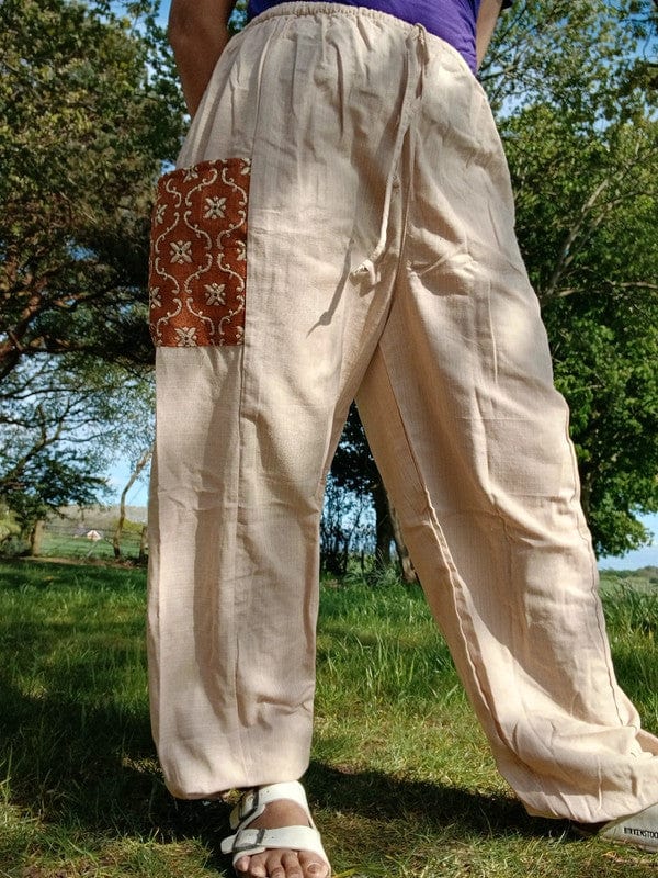 Beige Cream Brown Harem Pants Summer Holiday Travel Mens Womens Hippie Trousers