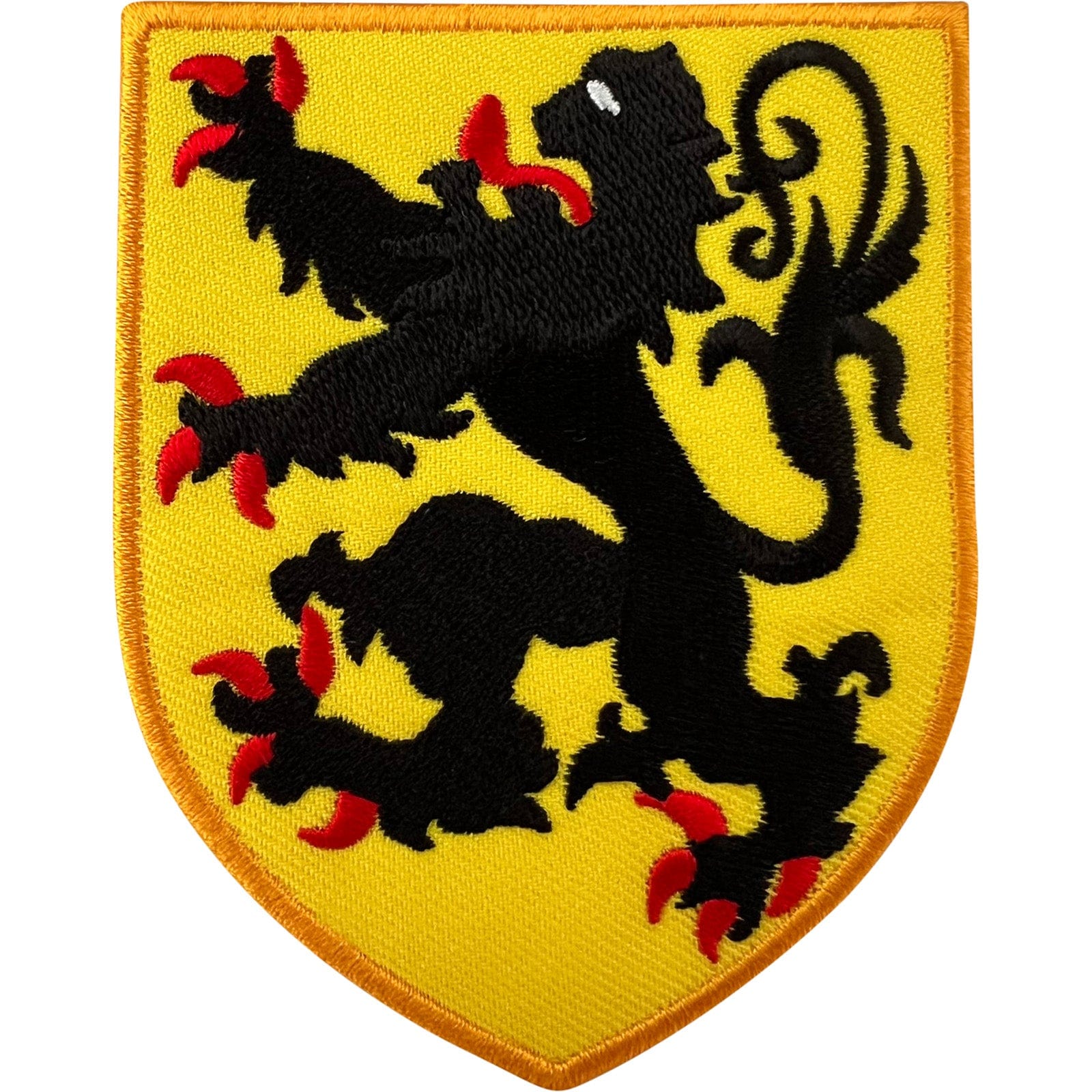 Belgium Coat of Arms Patch Iron Sew On Dutch Flanders Leo Lion Embroid