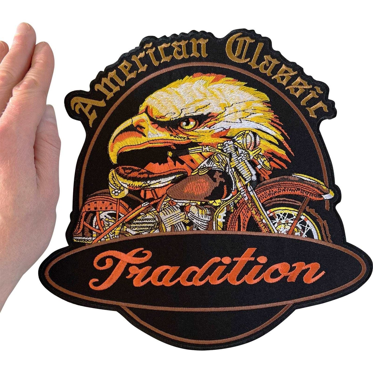 Big Large American Classic Motorcycle Jacket Patch Iron Sew On Embroidered Badge