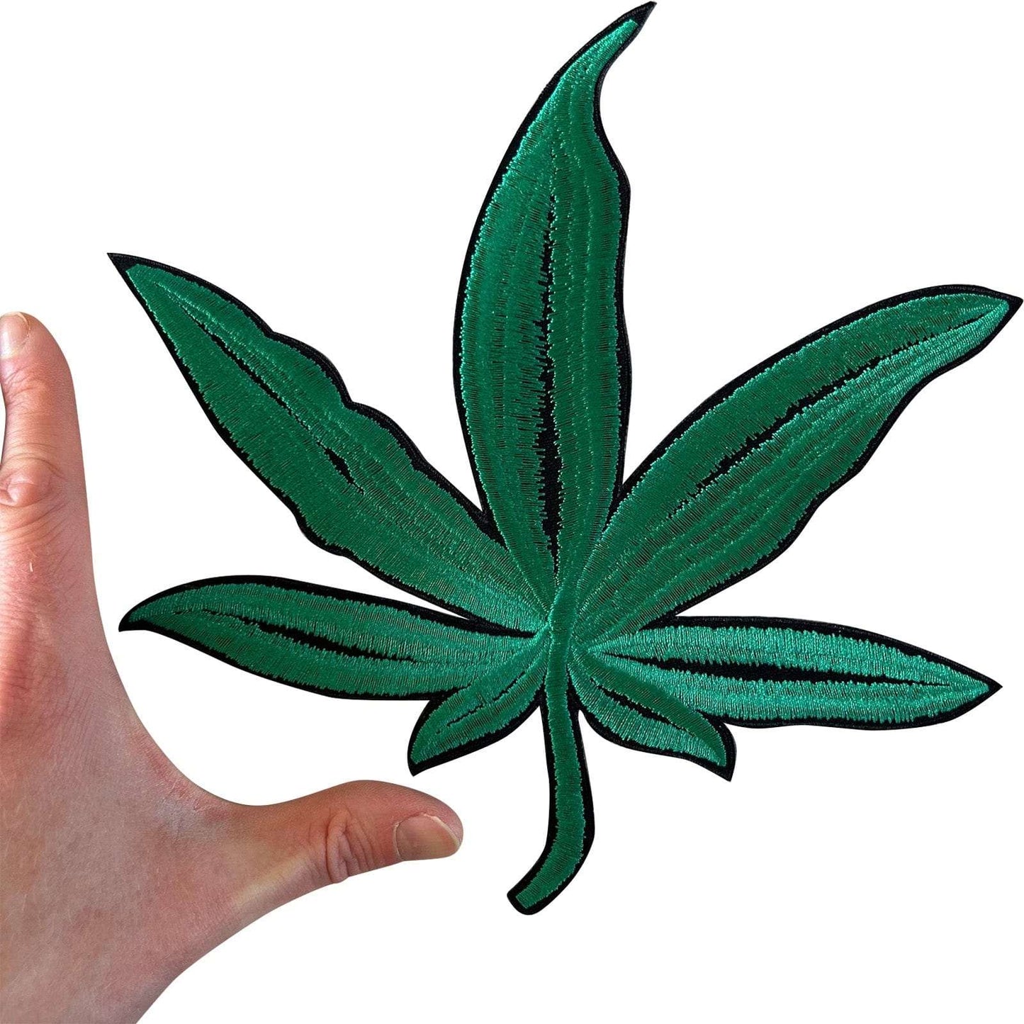Big Large Cannabis Leaf Patch Iron Sew On Jacket Coat T Shirt Embroidered Badge