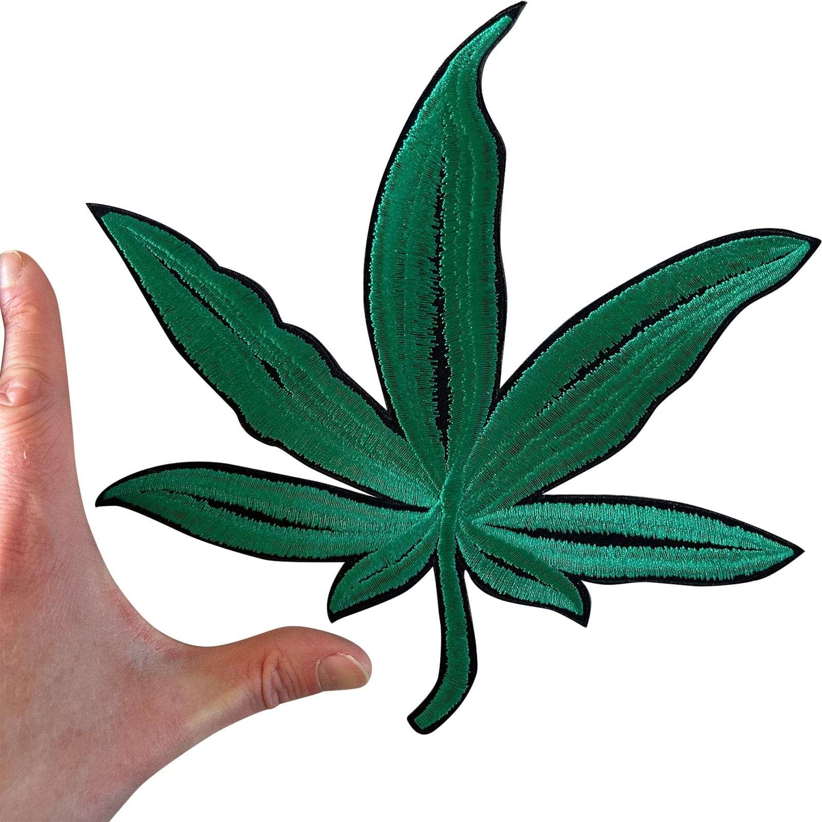 Big Large Cannabis Leaf Patch Iron Sew On Jacket Coat T Shirt Embroidered Badge