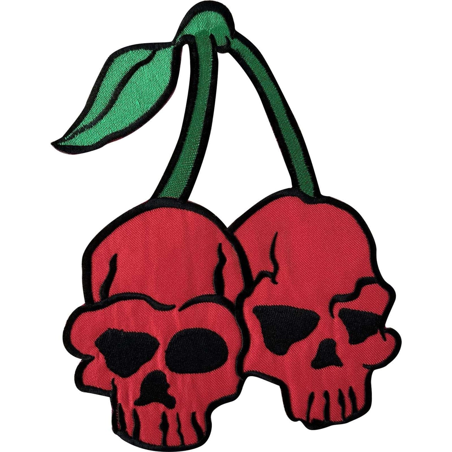 Big Large Cherry Skull Patch Iron Sew On Denim Leather Jacket Embroidered Badge