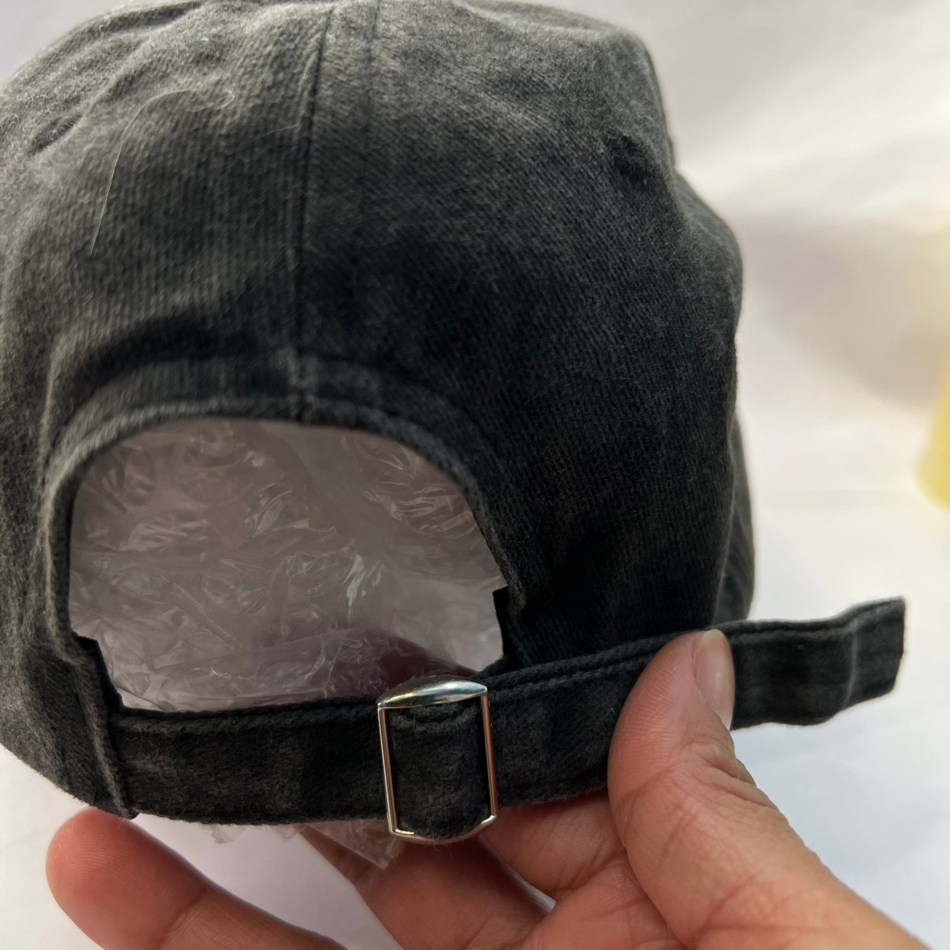 Black Baseball Hat Grey Wolf Embroidered Patch on Cap one size