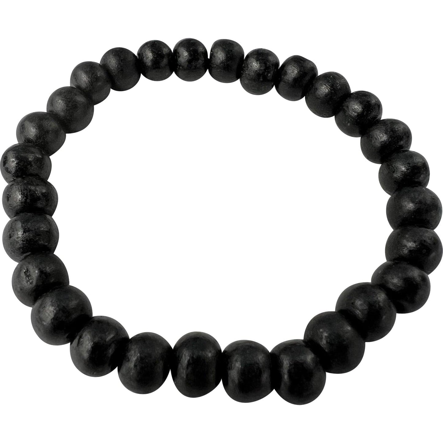 Black Beaded Wood Bracelet Wristband Mens Womens Wooden Beads Handmade Jewellery